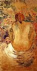 Famous Woman Paintings - Crouching Marquesan Woman See from the Back